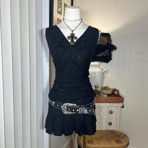 2000s Rampage Ruched Lace Top